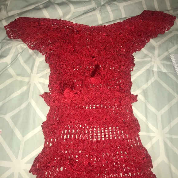 Rat and Boa Red Crochet Dress - Picture 2 of 3